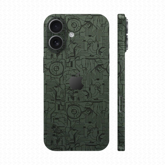 Dán Skin IPhone 17 Series Vân Nổi Vi Mạch 2023 Xanh Midnight | UVPT14
