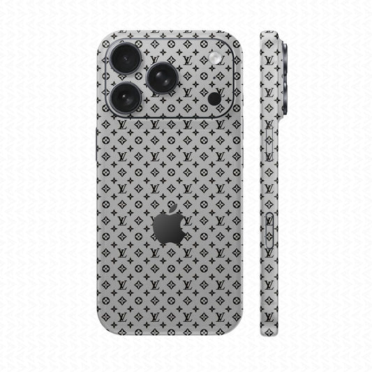 Dán Skin IPhone 17 Pro Max Vân Nổi LV Bạc | UVPT16