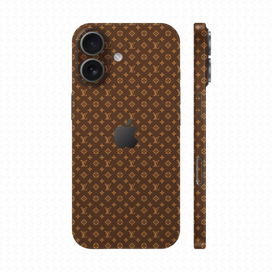 Dán Skin IPhone 17 Vân Nổi LV Nâu | UVPT16