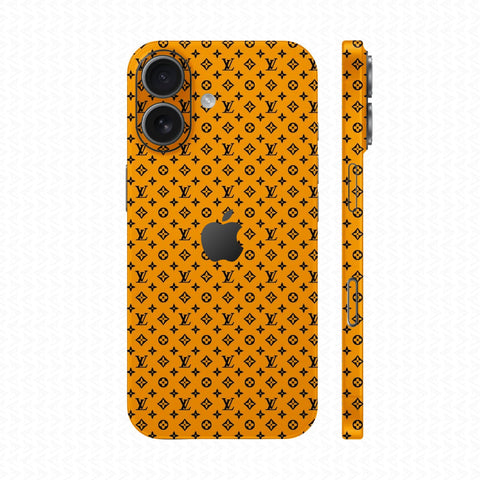 Dán Skin IPhone 17 Series Vân Nổi LV Vàng | UVPT16