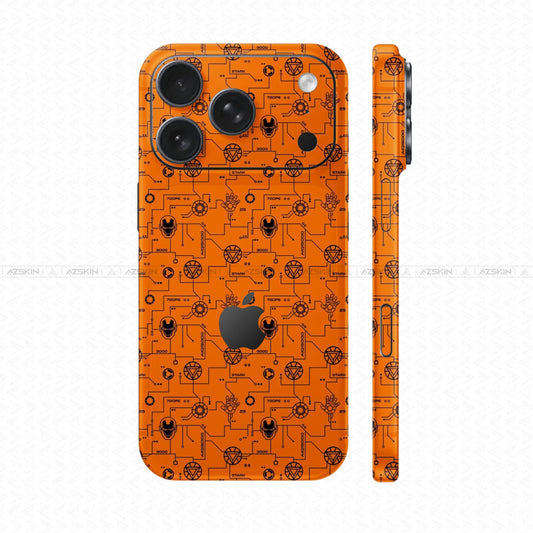 Dán Skin IPhone 17 Series Vân Nổi Iron Man Cam | UVPT17