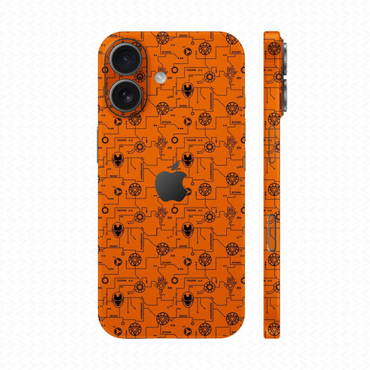 Dán Skin IPhone 17 Series Vân Nổi Iron Man Cam | UVPT17