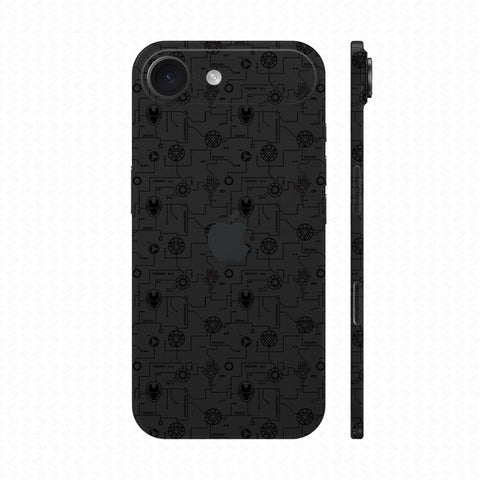 Dán Skin IPhone Air Vân Nổi Iron Man Đen | UVPT17