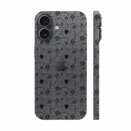 Dán Skin IPhone 17 Vân Nổi Iron Man Xám | UVPT17