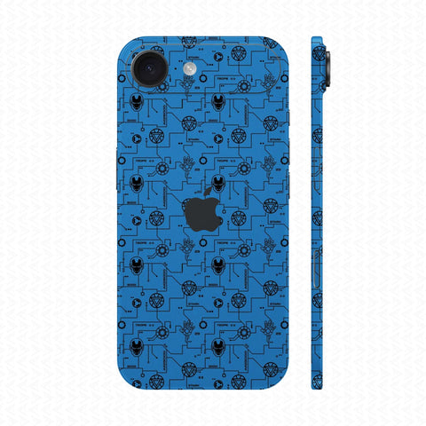 Dán Skin IPhone 17 Series Vân Nổi Iron Man Xanh | UVPT17