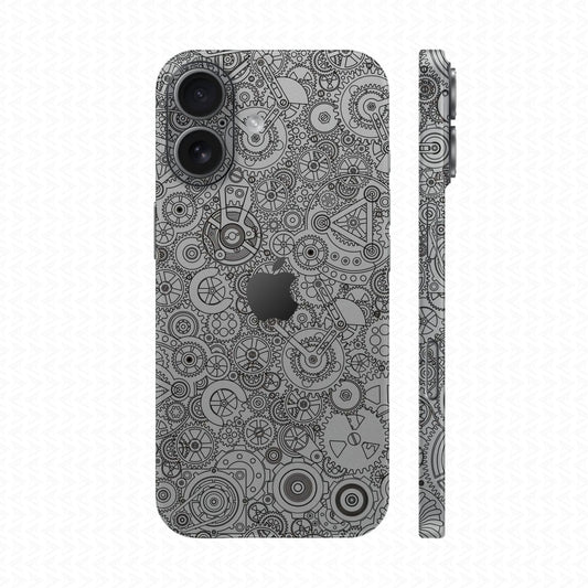 Dán Skin IPhone 17 Series Vân Nổi Động Cơ Bạc | UVPT18