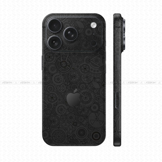 Dán Skin IPhone 17 Series Vân Nổi Động Cơ Đen | UVPT18