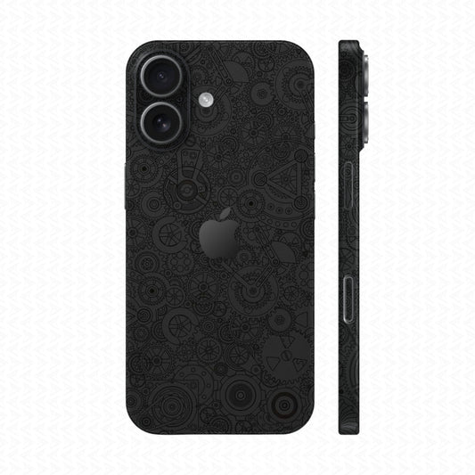 Dán Skin IPhone 17 Series Vân Nổi Động Cơ Đen | UVPT18