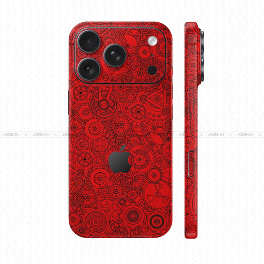 Dán Skin IPhone 17 Series Vân Nổi Động Cơ Đỏ | UVPT18
