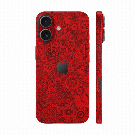 Dán Skin IPhone 17 Series Vân Nổi Động Cơ Đỏ | UVPT18