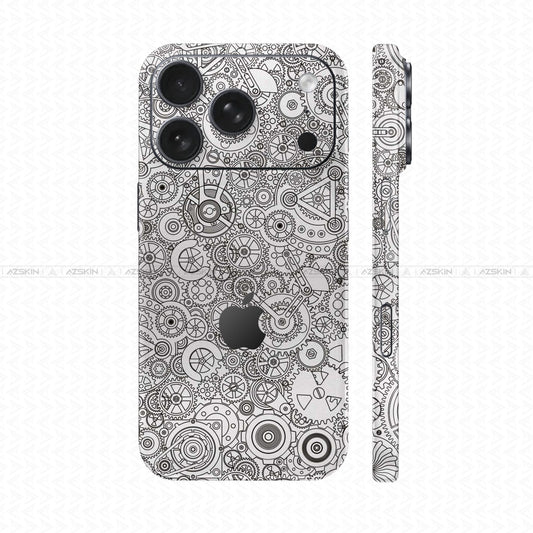 Dán Skin IPhone 17 Pro Max Vân Nổi Động Cơ Trắng | UVPT18