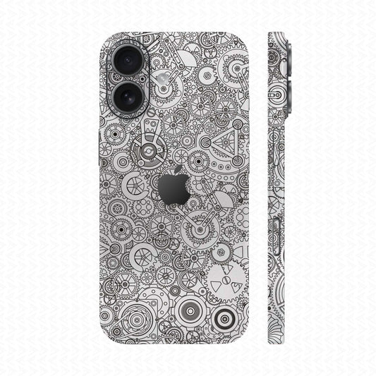 Dán Skin IPhone 17 Vân Nổi Động Cơ Trắng | UVPT18