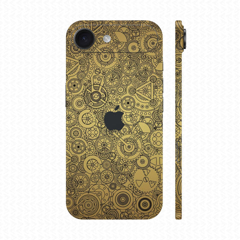 Dán Skin IPhone 17 Series Vân Nổi Động Cơ Vàng Đồng | UVPT18