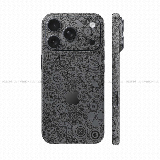 Dán Skin IPhone 17 Pro Max Vân Nổi Động Cơ Xám | UVPT18