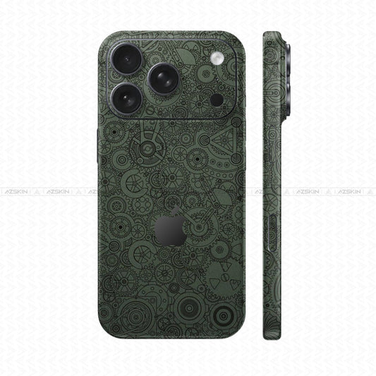 Dán Skin IPhone 17 Series Vân Nổi Động Cơ Xanh Midnight | UVPT18