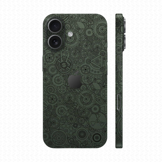 Dán Skin IPhone 17 Series Vân Nổi Động Cơ Xanh Midnight | UVPT18