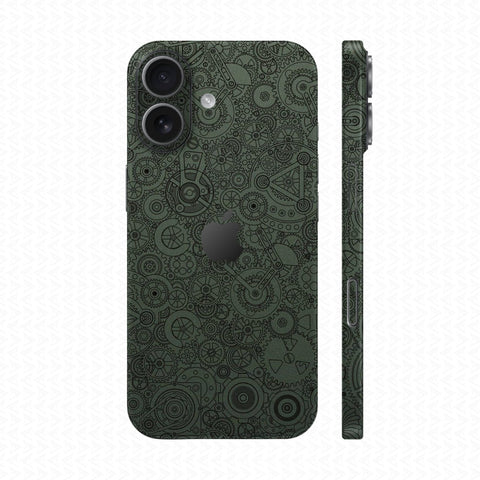 Dán Skin IPhone 17 Series Vân Nổi Động Cơ Xanh Midnight | UVPT18