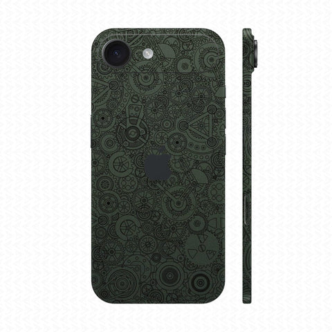 Dán Skin IPhone 17 Series Vân Nổi Động Cơ Xanh Midnight | UVPT18