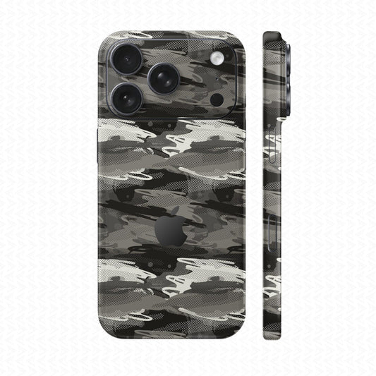 Dán Skin IPhone 17 Pro Max Vân Nổi Camo Seamless Xám | UVPT23