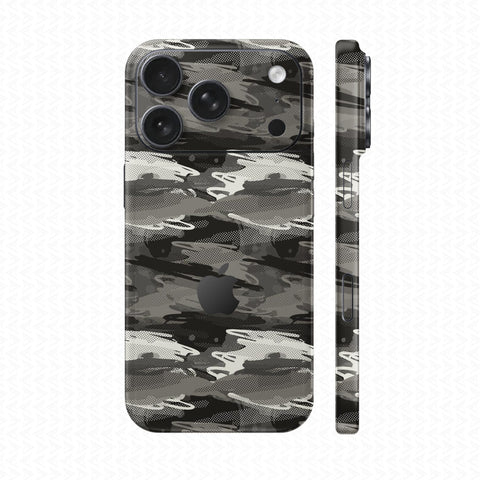 Dán Skin IPhone 17 Pro Max Vân Nổi Camo Seamless Xám | UVPT23