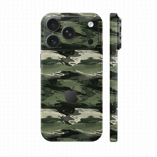 Dán Skin IPhone 17 Series Vân Nổi Camo Seamless Xanh Quân Đội | UVPT23