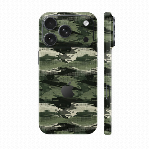 Dán Skin IPhone 17 Series Vân Nổi Camo Seamless Xanh Quân Đội | UVPT23