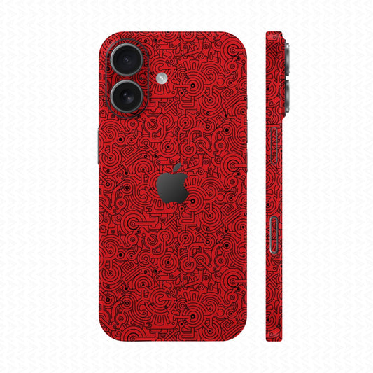 Dán Skin IPhone 17 Vân Nổi Pattern Machine Đỏ | UVPT25