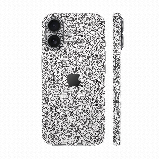 Dán Skin IPhone 17 Series Vân Nổi Pattern Machine Trắng | UVPT25