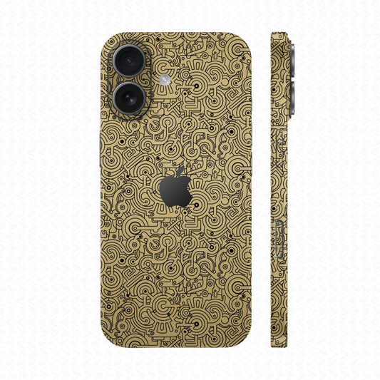 Dán Skin IPhone 17 Series Vân Nổi Pattern Machine Vàng | UVPT25