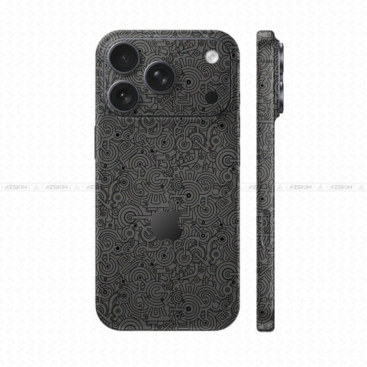 Dán Skin IPhone 17 Series Vân Nổi Pattern Machine Xám | UVPT25
