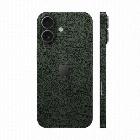 Dán Skin IPhone 17 Series Vân Nổi Pattern Machine Xanh Midnight | UVPT25