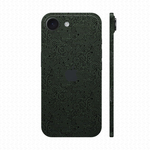 Dán Skin IPhone 17 Series Vân Nổi Pattern Machine Xanh Midnight | UVPT25