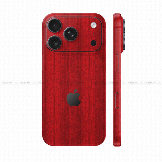 Dán Skin IPhone 17 Pro Max Vân Nổi Pattern Wood Đỏ | UVPT26