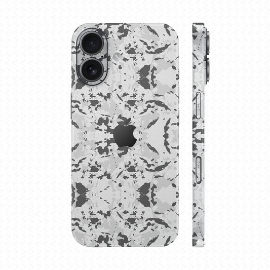 Dán Skin IPhone 17 Series Vân Nổi Camo 2026 Trắng Xám | UVPT30