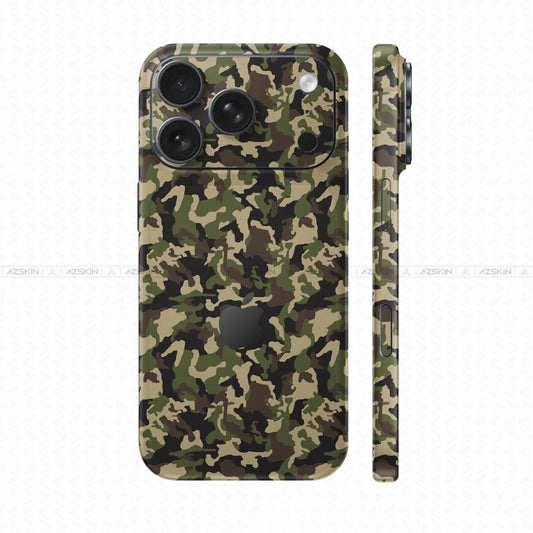 Dán Skin IPhone 17 Series Vân Nổi Camo 2026 Xanh Rằn Ri | UVPT30