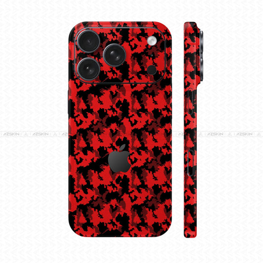 Dán Skin IPhone 17 Series Vân Nổi Camo 2026 Đỏ | UVPT31