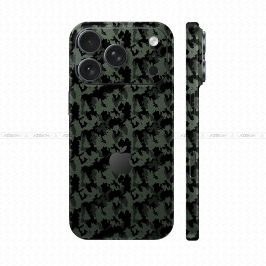 Dán Skin IPhone 17 Series Vân Nổi Camo 2026 Xanh Midnight | UVPT31