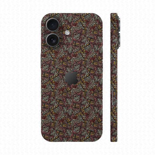 Dán Skin IPhone 17 Vân Nổi Pattern AZ 02 Cam Hồng | UVPT34