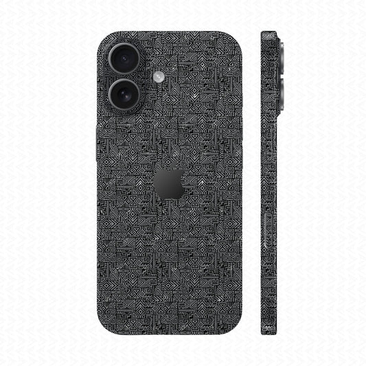 Dán Skin IPhone 17 Series Vân Nổi Pattern AZ 02 Đen | UVPT34