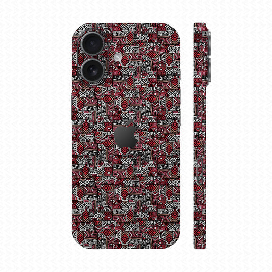 Dán Skin IPhone 17 Series Vân Nổi Pattern AZ 02 Đỏ | UVPT34
