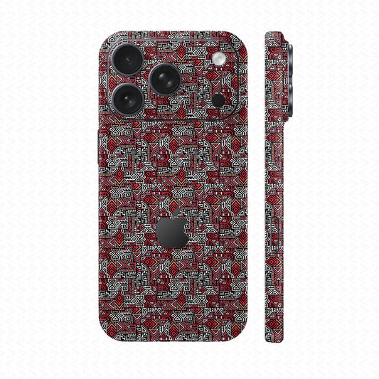 Dán Skin IPhone 17 Series Vân Nổi Pattern AZ 02 Đỏ | UVPT34