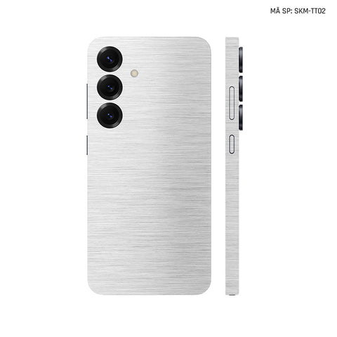 Dán Skin Samsung Galaxy S25 Series Vân Xước Titan Bạc | SKM-TT02