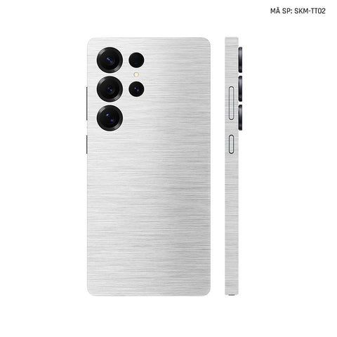 Dán Skin Samsung Galaxy S25 Series Vân Xước Titan Bạc | SKM-TT02