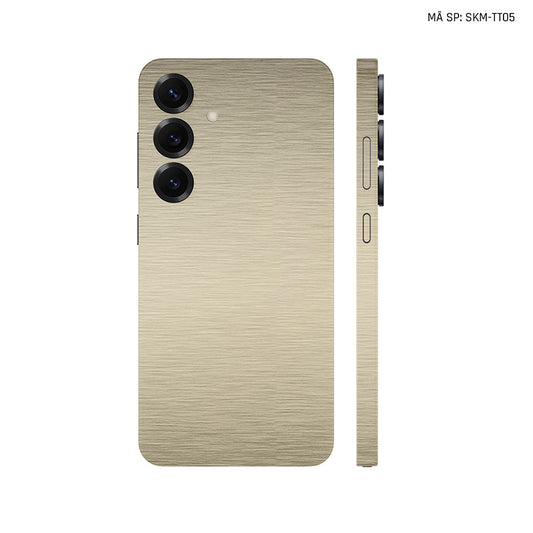 Dán Skin Samsung Galaxy S25 Series Vân Xước Titan Vàng Sampanh | SKM-TT05