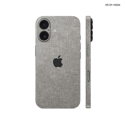 Miếng Dán Da IPhone 15 Series Vân Vải Ghi | H5504