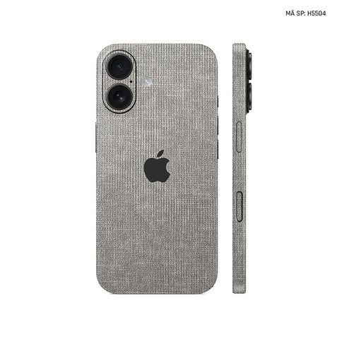 Miếng Dán Da IPhone 16 Series Vân Vải Ghi | H5504