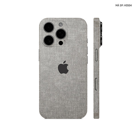 Miếng Dán Da IPhone 16 Series Vân Vải Ghi | H5504