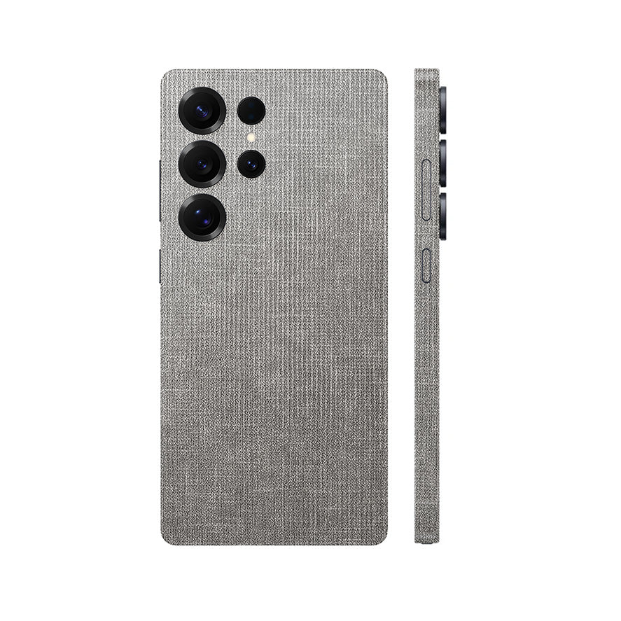 Miếng Dán Da Samsung Galaxy S25 Series Vân Vải Ghi Sáng | H5504
