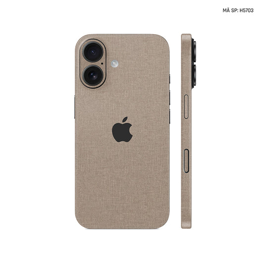 Miếng Dán Da IPhone 15 Series Vân Vải Kaki | H5703