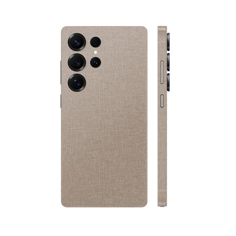 Miếng Dán Da Samsung Galaxy S24 Series Vân Vải Kaki